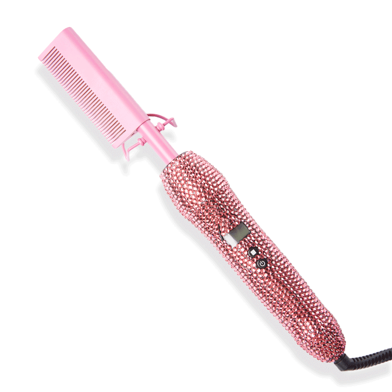 SHINE Peigne Lisseur Électrique Avec Diamants Pour Cheveux 30s Chauffage Rapide & Température Réglable - SHINE HAIR