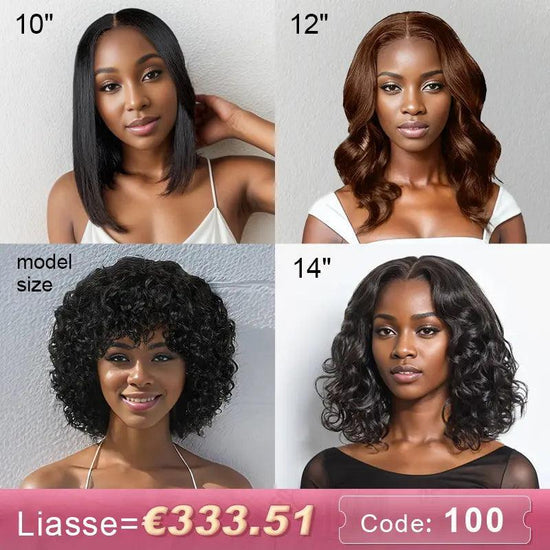 Spécial Fête La Reine 7x5 Glueless 4 Bob Perruques €100 Réduction Perruques Sans Colle - SHINE HAIR