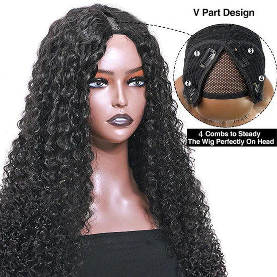 V Partie Perruque Cheveux Humains Bouclés Brésiliens 200% Densité - SHINE HAIR