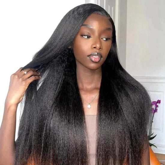 V Partie Perruque Cheveux Humains Kinky Straight Brésiliens 200% Densité - SHINE HAIR