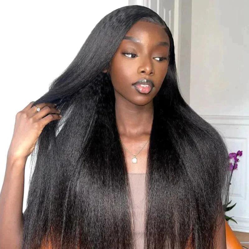 V Partie Perruque Cheveux Humains Kinky Straight Brésiliens 200% Densité - SHINE HAIR