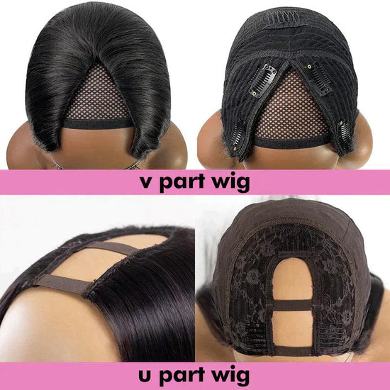 V Partie Perruque Cheveux Humains Kinky Straight Brésiliens 200% Densité - SHINE HAIR